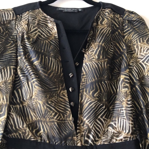 Mackage Long Sleeves  Dress Black&Gold Chiffon Silk - Picture 7 of 10